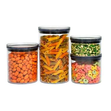 Imagem de Kit 4 potes de acrílico com tampa herméticos redondos - Tüd - TUD, U, 