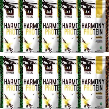 Imagem de Kit 10 Harmony Protein Baunilha Rakkau 600g Vegano Proteína