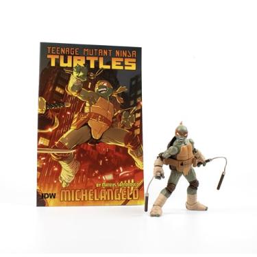 Imagem de Teenage Mutant Ninja Turtles BST AXN v2 IDW Inspired Michelangelo 5-inch Action Figure & Limited Edition IDW Michelangelo Comic Book