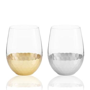 Imagem de Copos de vinho sem haste de prata e ouro I 2 pacotes I 453 ml