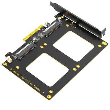 Imagem de Adaptador SSD U.2 duplo para PCIe 4.0 X8, suporta 2 SSD U.2 ou Soft Raid, sem função PCI-e Splitter (PCIe placa mãe de bifurcação é necessária)