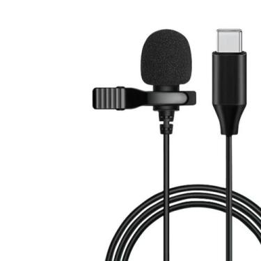 Imagem de Microfone De Lapela USB Tipo-C P/ Celular Android 2m - Kaliou