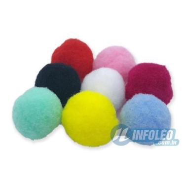 Imagem de Bolinha Pelúcia PomPom Áspero Médio 20mm - 10 unidades - Sem Marca, Pr