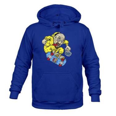 Imagem de Moletom 100% Algodão Flanelado Skatista Irado - Surprass, Azul bic, P