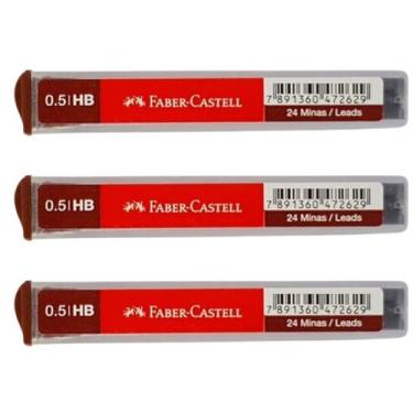 Imagem de Kit 03 Tubos de Grafite Técnico 0.5mm HB/ 2B/ B Faber Castell Polymer 