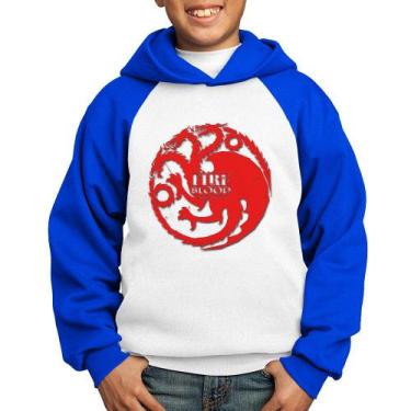 Imagem de Moletom Infantil Fire and Blood Targaryen - Foca na Moda, Branco, Azul