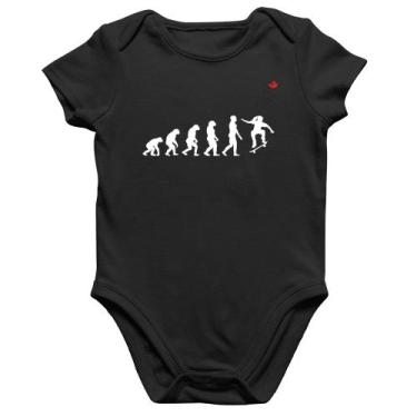 Imagem de Body Bebê Algodão Evolução da Skatista - Foca na Moda, Preto, P