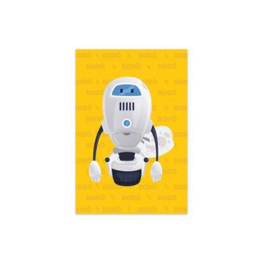 Imagem de Placa Decorativa MDF infantil Robô Branco 30x40cm - Quartinhos
