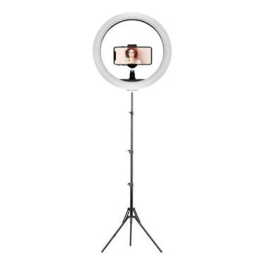 Imagem de Iluminador Ring Light Anel Luz C Tripé 1,80 30cm Make - oem, 110V/220V