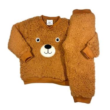 Imagem de Conjunto Teddy Dupla Face Peluciado Quentinho Inverno Casaco - Fofotin
