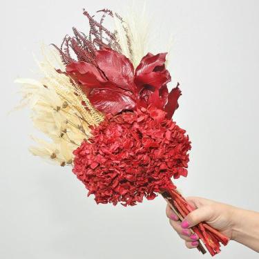 Imagem de Buquê de flores desidratadas hortênsia vermelha - Beauté