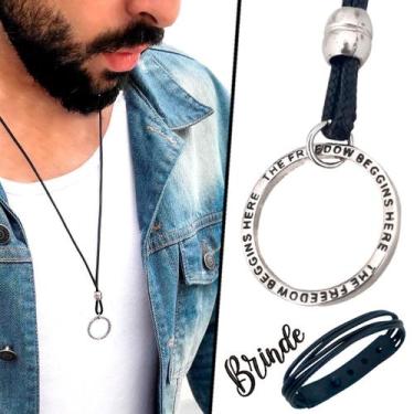 Imagem de Colar de Couro Ajustável Tradicional Circulo Freedom - GRANADO ACESSÓR
