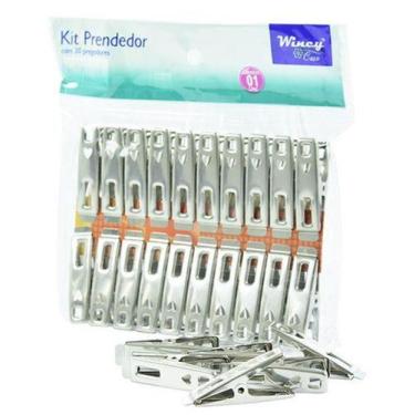 Imagem de Prendedor De Roupa De Inox Coracao Com 20 Unidades 5X1,3Cm Na Solapa -