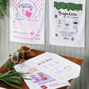 Imagem de Pano De Prato Lomaer Sacaria 50 x 70cm Especial Receitas 03 Unidades