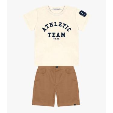 Imagem de Conjunto Infantil Camiseta Com Bermuda Trick Nick Bege, Bege, 12
