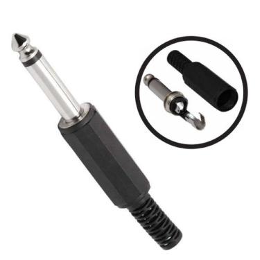 Imagem de Adaptador Plug P10 C/ Rabicho Para Cabo Áudio Som Microfone - Rontek