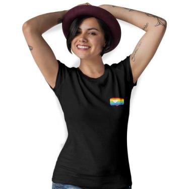 Imagem de Camiseta Feminina 1 Seguidor LGBT Arco íris Baby Look - Hipsters, P, P
