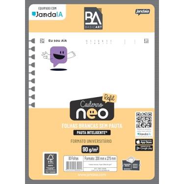 Imagem de Jandaia - Refil para Caderno Neo com Pauta Inteligente Sem Pauta 80Fls Basic Art - 1 Unidade