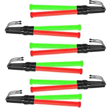 Imagem de Bastao Sinalizador 2 Cores Led Kit 6 Unidades Fluorescente Emergencia 