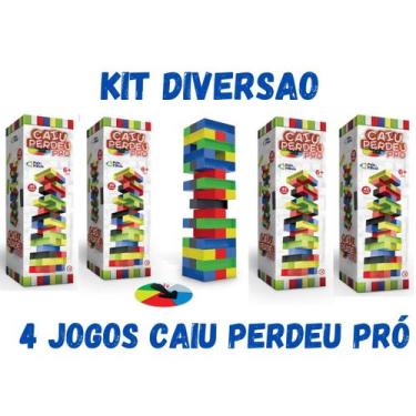 Imagem de kit 4 jogos caiu perdeu pro bloco de montar jogos pedagogicos  jogos i