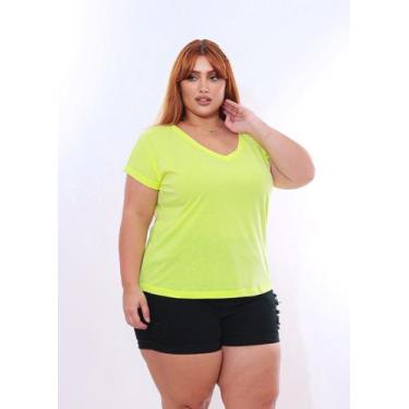 Imagem de Blusa Camiseta Básica Plus Size - Le Julie, Amarelo, G3