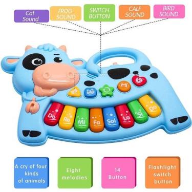 Imagem de Piano Musical Vaquinha Interativo para Bebês. - DM TOYS