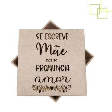 Imagem de Caixa Dias Das Maes 15x15x5 Em MDF Cru para Presente - Expresso da Mad