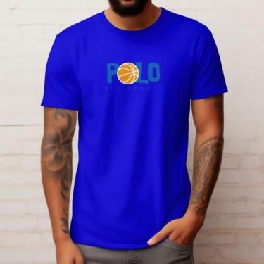 Imagem de Camisa Camiseta Masculina Polo Blu Casual Estampada em Algodão do P ao
