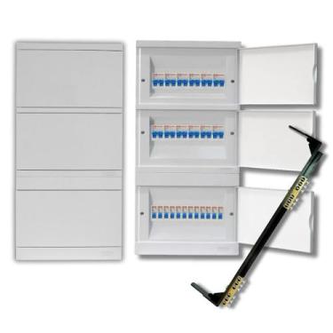 Imagem de Kit Quadro Para 36 Disjuntor + Barramento Terra/neutro 12 Polos - Fame