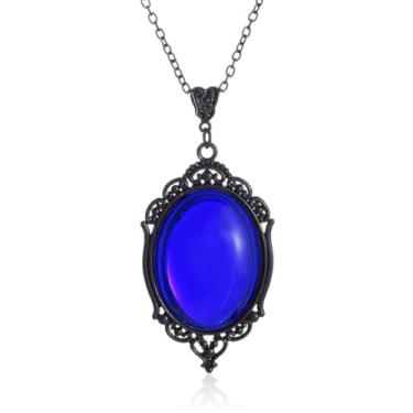 Imagem de ANGLEQUEEN Colares góticos Stardust Camafeu para mulheres, colar vermelho sangue, colar preto, colar roxo, colar gótico, colar de lágrima gótica, roupa de Halloween, joia gótica para mulheres, Zinco,