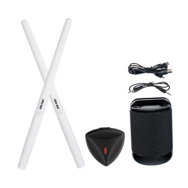 Imagem de Dynwave Conjunto de tambor eletrônico com baquetas, presente portátil, leve, silencioso, conjunto de tambor de ar com pedais para adultos, crianças, crianças