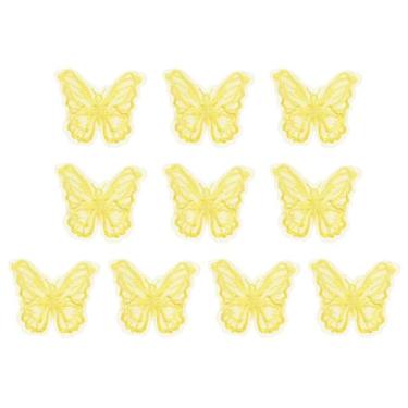 Imagem de PATIKIL 10 apliques de borboleta de renda bordada, 4 cm x 5 cm, aplique de ferro costurado com aplique de organza de camada dupla para roupas, vestidos de casamento, faça você mesmo, roupas,