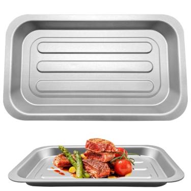 Imagem de GWBSXM Frigideira a ar para fritadeira Emeril Lagasse Dual Zone 360 Air Fryer Forno 25 QT Extra Grande, 29 cm × 16,7 pol. Acessórios de bandeja de fritadeira a ar de aço para grelha Rack de peças de