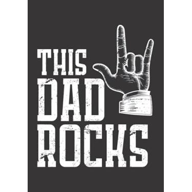 Imagem de Notizbuch A4 kariert mit Softcover Design: Handzeichen Rocker Rockmusik dieser Vater rockt Rock Papa: 120 karierte DIN A4 Seiten