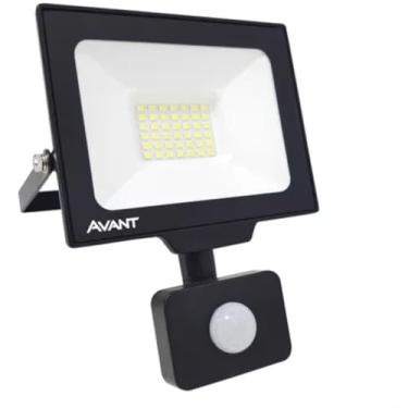 Imagem de REFLETOR SENSOR DE PRESENÇA LED, 30W, EMISSÃO DE LUZ BRANCA 6500K, PRETO, BIVOLT, AVANT