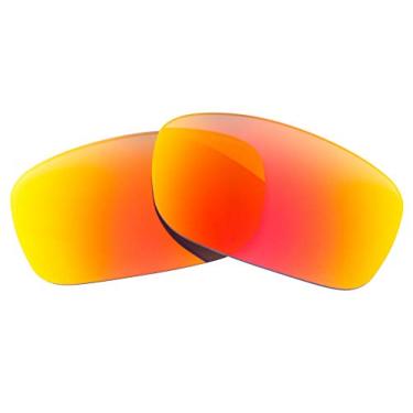 Imagem de LenzFlip Lentes de reposição compatíveis com óculos de sol Oakley Fives Squared - Fabricado nos EUA: Várias opções, Cinza polarizado com espelho vermelho, 54