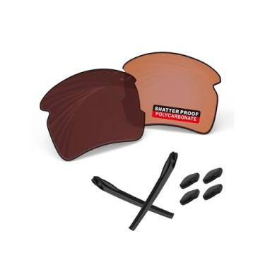 Imagem de iLikeo Lentes de reposição PRO+ de policarbonato não polarizadas e kits de borracha para óculos de sol Oakley Flak 2.0 XL OO9188 - laranja fotocromático