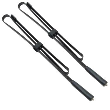 Imagem de Antena de rádio amador fêmea SMA SMA dobrável CS pacote com 2 unidades de banda dupla VHF UHF 136-520MHz 108.0 cm antena para Kenwood Baofeng BF-F8HP UV-5R UV-82 BF-888S GT-3 Ham rádio bidirecional