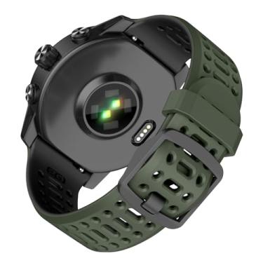 Imagem de MYSNBKN Pulseira de relógio compatível com Coros Pace 2/Apex 42 mm/Apex 2, pulseira esportiva de silicone de liberação rápida de 20 mm, pulseira respirável para mulheres e homens