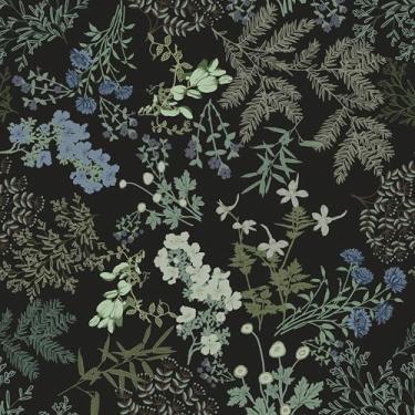 Imagem de Micpolo Papel de parede floral preto com papel de parede boho folha de contato para armário vintage papel de parede removível autoadesivo para banheiro, quarto, cozinha, prateleira, vinil, 43,9 x