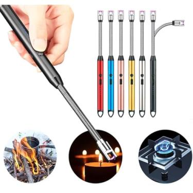 Imagem de Isqueiro Elétrico USB Recarregável Acendedor Portátil Para Cozinha Fogão Vela Churrasqueira Camping Cabo Flexível