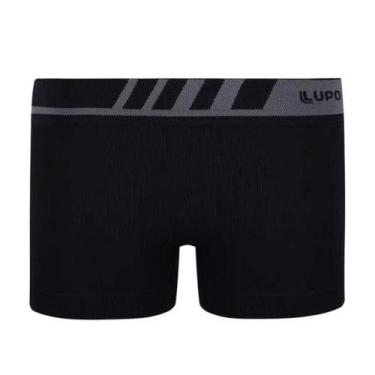 Imagem de Cueca Lupo Boxer Microfibra Sem Costura Infantil 136-001, Preto, M