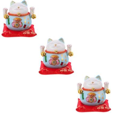 Imagem de Happyyami 3 Peças De Caixa De Dinheiro De Gato Estilo Desenho Animado Cofrinho De Cerâmica Cofrinho Meninos E Decoração De Jarra De Economia