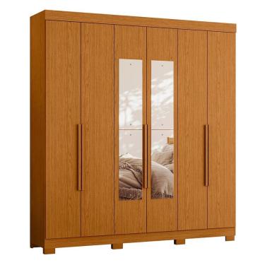 Imagem de Guarda Roupa Casal Vinci 6 Portas com Espelho - Móveis Albatroz