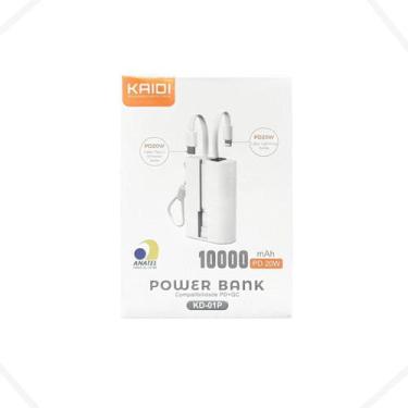 Imagem de Bateria Portátil Powerbank 10.000mAh com cabo embutido KAIDI KD-01P, B
