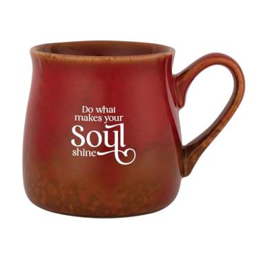 Imagem de Dexsa Caneca de designer Do What Makes Your Soul Shine - Vidro reativo | Comporta 473 ml | Citação inspiradora | Pode ir à lava-louças e ao micro-ondas | Café, chá, sopas, chocolate quente