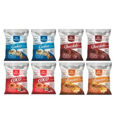 Imagem de Biscoitos Sortidos Fit Com Whey Protein Wheyviv 45g - Kit 8