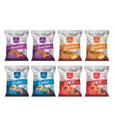 Imagem de Biscoitos Sortidos Fit Com Whey Protein Wheyviv 45g (8 Un) (Kit 7)