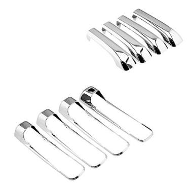 Imagem de SEGADEN Capa de maçaneta cromada compatível com Dodge Ram 1500 2500 3500 Jeep Grand Cherokee Commander (4 portas sem abertura de passageiro) XG7757