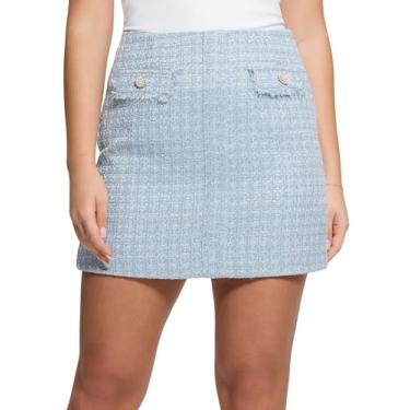 Imagem de GUESS Minissaia feminina Eco Daphnee com aba, Combo azul/branco claro, G
